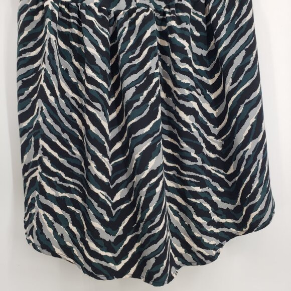 Nasty Gal Zebra Print Midi Dress 8 Long Sleeves High Low Hem Green Black - Picture 10 of 11